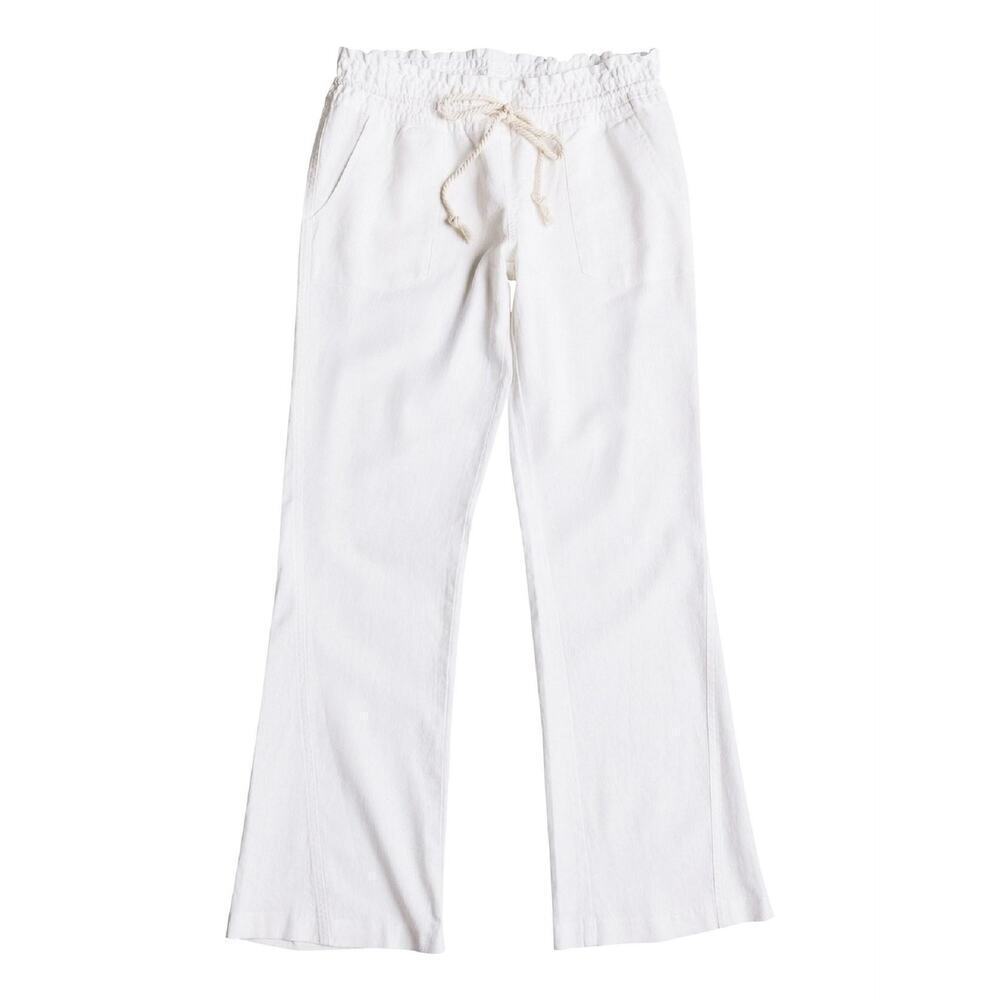 NWT Roxy Women's Oceanside Sea Salt Drawstring Wide-Leg Pants Size Large